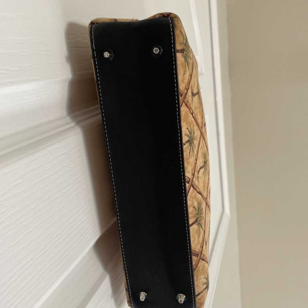 Palm Tree/Bamboo Print Purse With Matching Wallet… - image 3